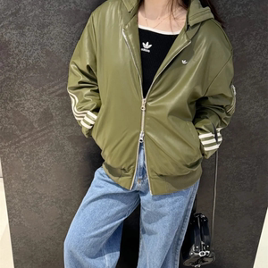 
Adidas clover men's and women's same style imitation leather hooded warm and versatile comfortable sports and leisure cotton clothing JL7557