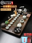 Bộ ấm trà hoàn chỉnh, khay trà gỗ nguyên khối hoàn toàn tự động, bàn trà Kung Fu, ấm đun nước lớn, sử dụng đơn giản trong gia đình