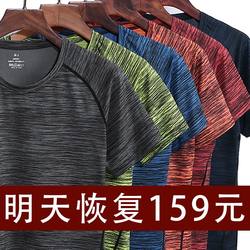 Sports T-Shirt Men's Short-Sleeved T-Shirt Ice Silk Sweat-Wicking Shirt Men's 2025 New Fitness Plus Size Mesh Quick-Drying