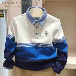 
Children's clothing 25 Spring and Autumn New Boys' Cotton Long Sleeve T-shirt Medium-large Children's Base POLO Shirt Academy Style and Trendy