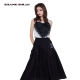 ZHANGSHUAI 2024 new simple commuting contrast medium length mesh wavy edge embroidered skirt