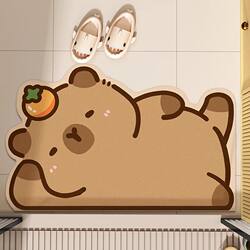 Kapibala Floor Mat Bathroom Entrance Absorbent Mat Bathroom Non-Slip Door Mat Cartoon Diatom Mud Bathroom Foot Mat