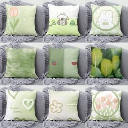 Green Ins-Style Fresh Pillowcase Nordic Living Room Cushion Sofa Cushion Headboard Dormitory Bedroom Pillow Office