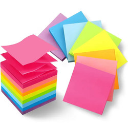 Fluorescent Colorful Sticky Notes 3*3Inch Student Self-Adhesive Sticky Notes N Times Sticky Notes Tearable Pure Colorful Note Pad