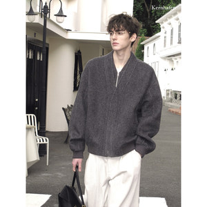 Short woolen coat men's high-end fake two-piece double-sided woolen coat kernhafenKernhafen
