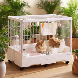 Dayang Rabbit Cage R81Pror71 Double Drawer Anti-Spray Urine Rabbit Cage Large Household Rabbit Guinea Pig Automatic Waste Cleaning