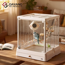 Dayang Bird Cage B5001 Panoramic Villa Home Parrot Viewing Cage for Lovebirds, Cockatiels, Budgerigars, and Small Sunbirds