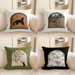 Light Luxury Scandinavian Mural Pillow, Antique Style Sofa, High-End Backrest, Bedside Pillowcase, Car Pillow Cushion, Pillowcase
