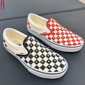 
VANS Slip-On red diamond checkerboard slip-on canvas shoes VN000D6YCJK/D6YIZQ