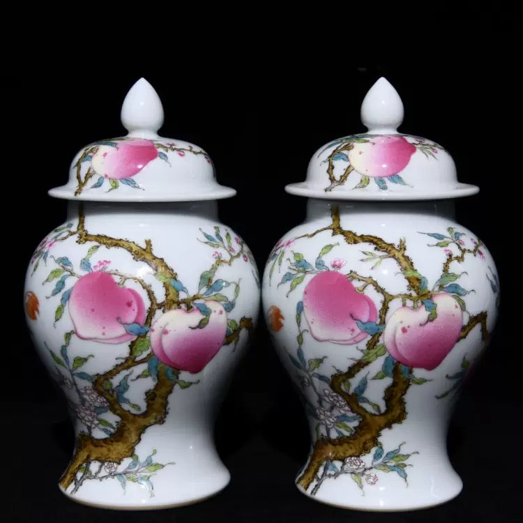 大清乾隆年制粉彩镂空花果纹六方套瓶古玩古董明清官窑瓷器陶瓷