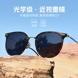 Ultra-Light Pure Titanium Retro Myopia Sunglasses for Women 2026 New Polarized Sunglasses with Prescription, High-End Feel for Large Faces