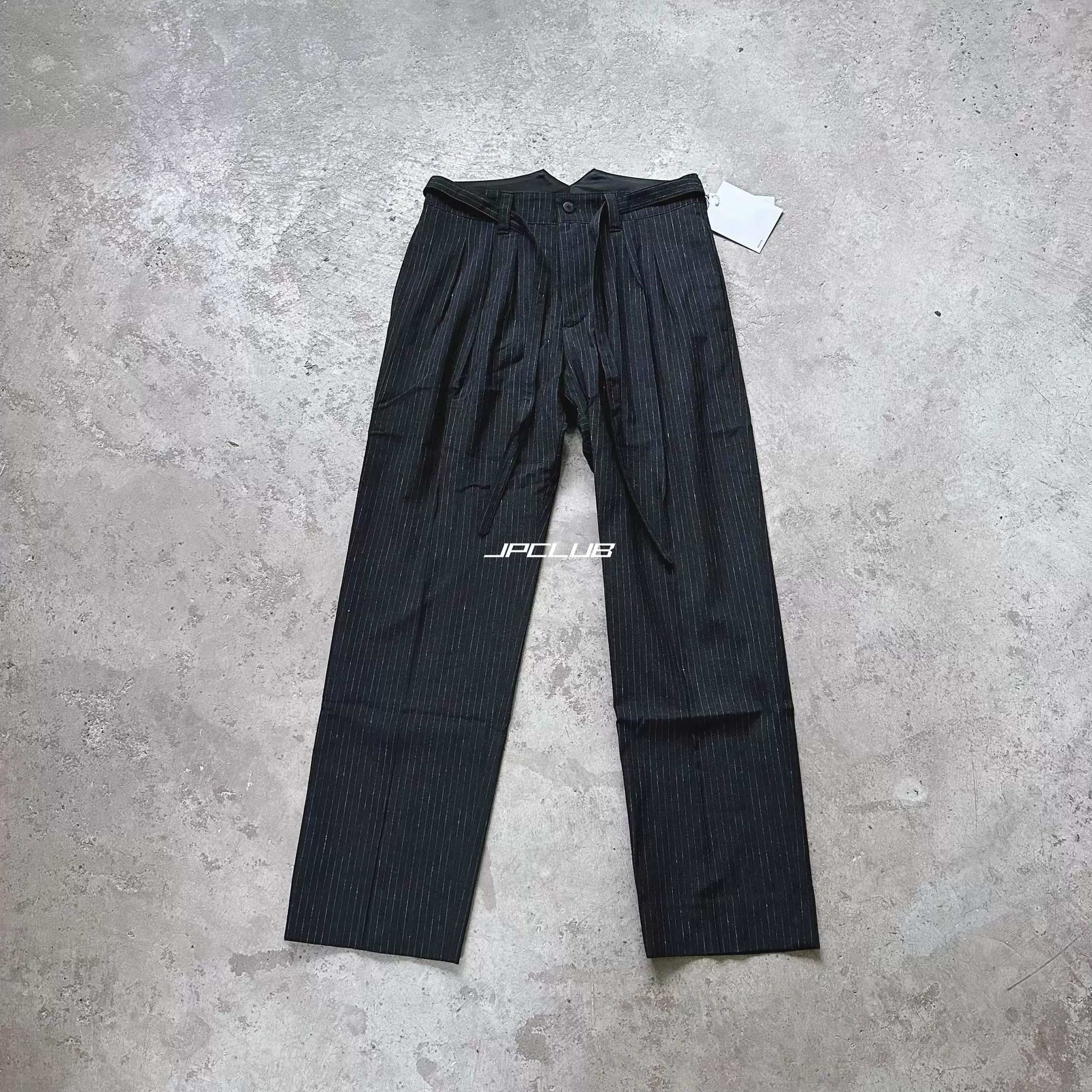 国现VISVIM 22AW HAKAMA PANTS SANTOME黑色条纹羊毛混纺剑道裤-Taobao