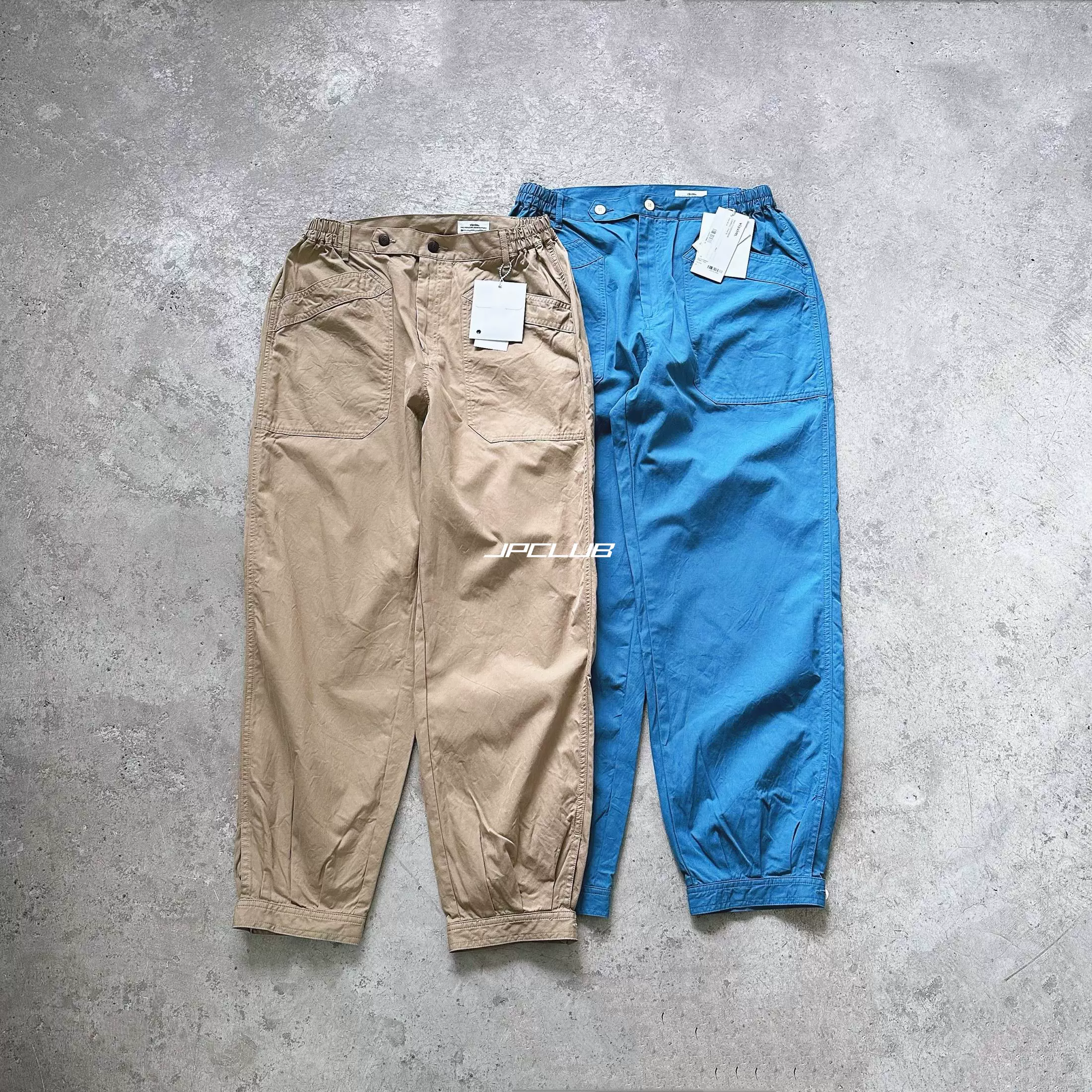 现货VISVIM 23AW CARROLL PANTS 卡其蓝色赛车裤束脚锥形裤休闲裤-Taobao