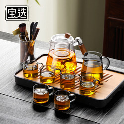 Baoxuan Tea Set 2025 New Model Light Luxury High-End Glass Tea Cups Office Set Teapot for Brewing Tea at Home