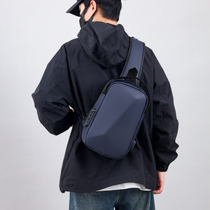 
Casual sports cycling motorcycle bag with password lock single shoulder crossbody bag for men and women usb charging simple versatile chest bag