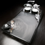 Bộ khay trà nước chạy nguyên tử, đá vàng đen nguyên khối gia dụng, biển trà đơn giản, hiện đại, bàn trà lớn hoàn toàn tự động