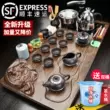 Qinyi Zisha Kung Fu bộ ấm trà gia dụng nhẹ sang trọng chắc chắn khay trà bằng gỗ hoàn toàn tự động cảm ứng tích hợp bàn trà bếp điện bàn trà