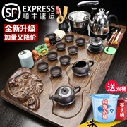 Qinyi Zisha Kung Fu bộ ấm trà gia dụng nhẹ sang trọng chắc chắn khay trà bằng gỗ hoàn toàn tự động cảm ứng tích hợp bàn trà