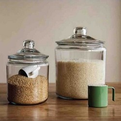 Japanese transparent glass sealed jar rice cylinder storage bottle