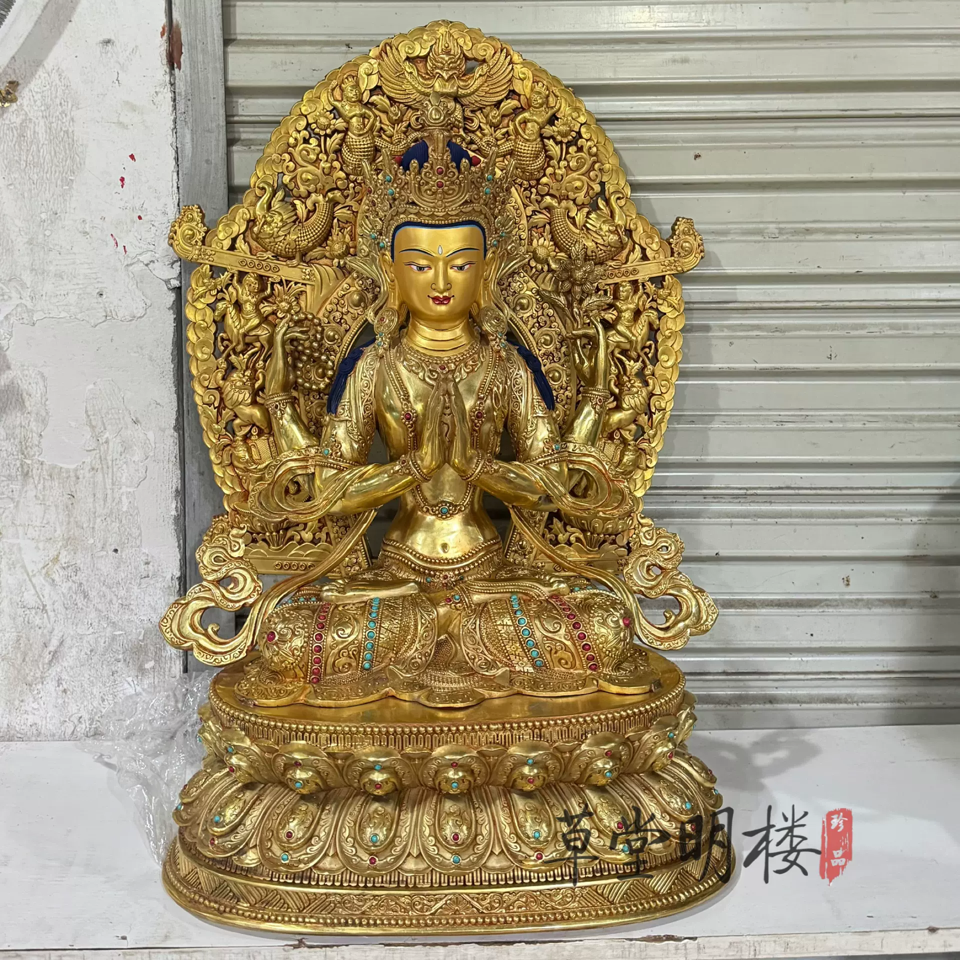 古仏像，古銅製，「貞觀年製」在銘 北魏銅仏 青銅器 仏像 銀象巌 美術品 骨董品 中国