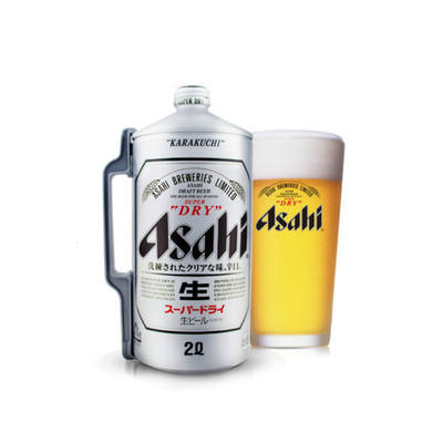 日本原装进口啤酒 朝日超爽生啤 日本生啤酒 2L桶装男士啤酒