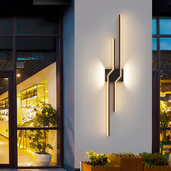 Long Strip Wall Lamp Outdoor Waterproof Solar Simple Modern Background Wall Lamp Outdoor Courtyard Entrance Zhongshan Lighting Fixtures