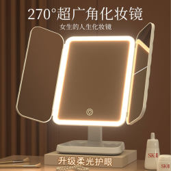 Mirror Makeup Mirror 2025 New Model Desktop Led Lighted Vanity Mirror Student Dormitory 70% off Fold Beauty Mirror