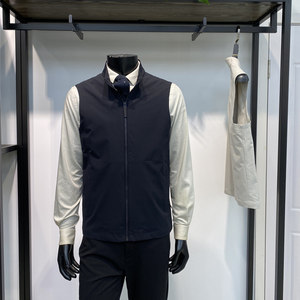 
Spring 26 new men's thin vest top business casual zipper vest coat collar Zonoi