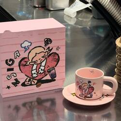 The Same Style as the Luckin Coffee Cup, Ultra-Realistic Ceramic Zsiga Gazi Sister Collaboration Mug, Self-Made Beautiful and Exquisite Merchandise