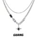 GUANG Star Mang Double Layer Necklace Men's Trendy Hip Hop Light Luxury Niche Women's Sweater Chain High-end Sexy Stacked Sweater Chain