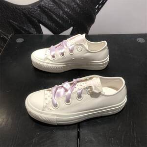CONVERSE Converse All Star Lift Women's Satin Sense Low Top Thick Sole Heightening Shoes Canvas Shoes A10301C
