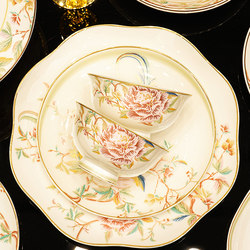 Bone China Bowl for Home Use 2025 New Model High-Value Housewarming Wedding Tableware Gift Box Jingdezhen Ceramic Bowl, Plate, and Chopsticks Set