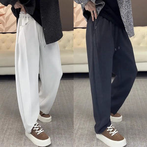 
Spring new structure drape straight banana pants men's high-end solid color fashion loose and versatile wide-leg casual pants