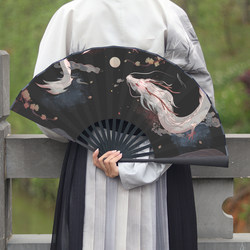 Original Traditional Chinese Folding Fan, Chinese Style Men's Fan, Hanfu Fan for Men and Women, Student Fan, Bold Fan for Summer Photoshoots, Folding Fan