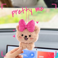 ins Car Hanging Ornament Cute Bear Car Interior Decoration Car Rearview Mirror Decoration Hanging Ornament Goddess Style
