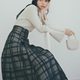 Halway skirt plaid transparent horn skirt [TU1082]
