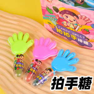 拍拍手玩具糖果水果味棒棒糖硬糖网红创意趣味盒装儿童零食批发