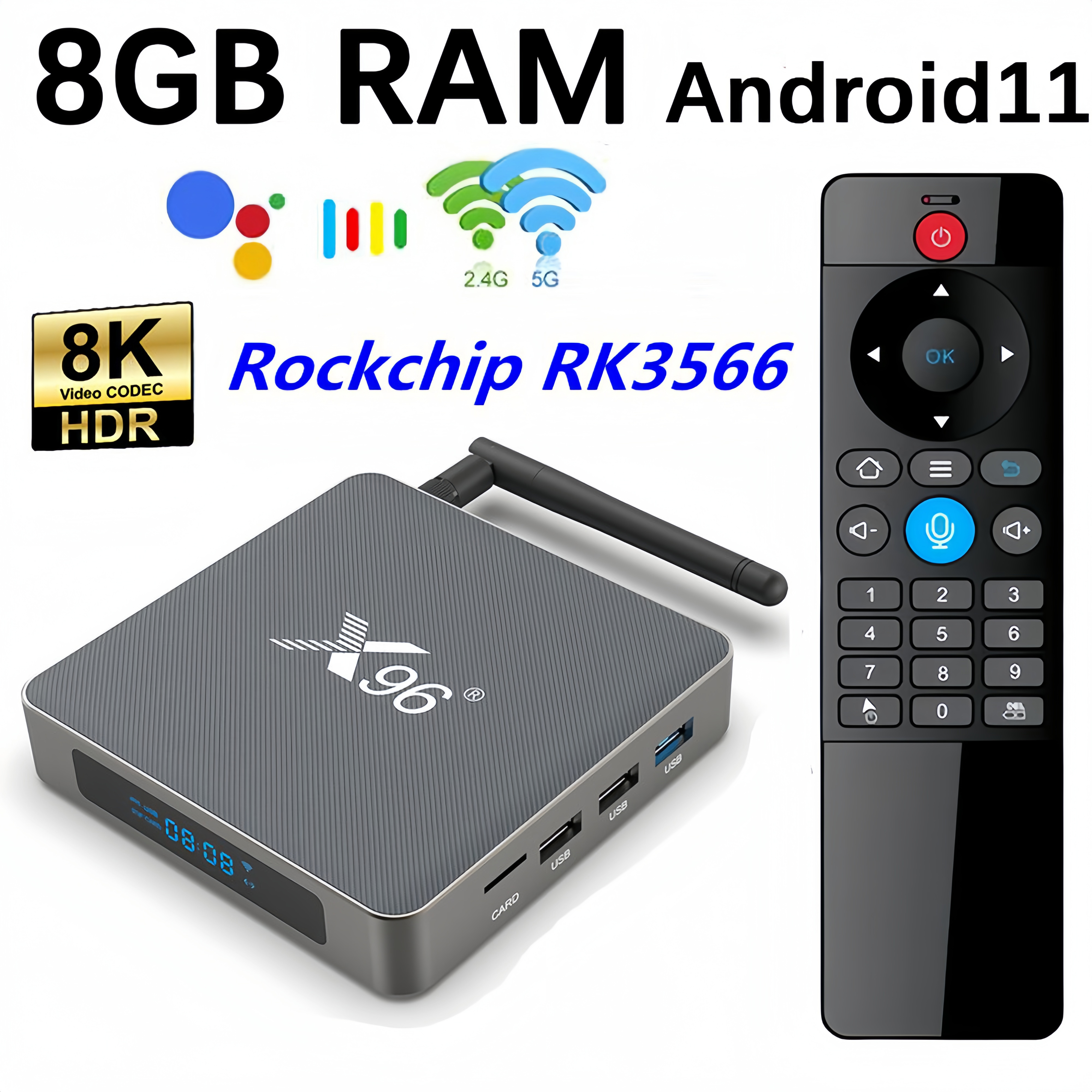 X96X6 ⺻ ȵ̵ 11 ڽ 4K TV Ʈũ HD ÷̾ RK3566  5GWIFI ũĳƮ-