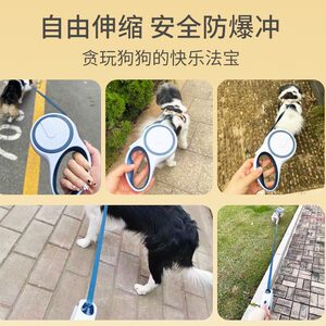 Dog traction rope automatic telescopic walking dog rope anti -break free of medium -sized puppy teddy Corgi pet supplies