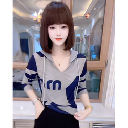 2025 Spring New Fashion Versatile High-End Hoodie for Women, Slim-Fit Long-Sleeve Top, Trendy Hooded T-Shirt