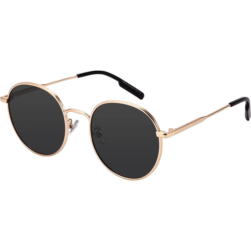 2024年新款金丝圆框墨镜女高级感带度数偏光太阳眼镜