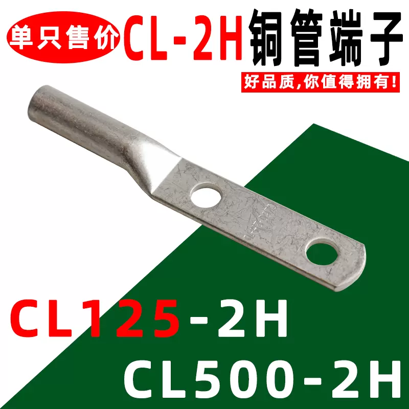 CL125-2H双孔铜管端子CL500-2H接线端子两孔铜线鼻多孔镀锡铜线耳-Taobao