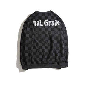 GXXH large size men's round neck sweater men's autumn new tide card loose inside with long -sleeved bottom shirt
