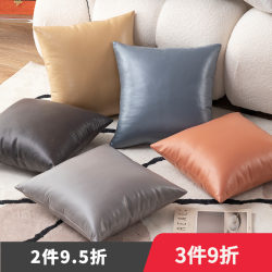Leather-Feel Tech Fabric Throw Pillow for Living Room Sofa, Nordic High-End Pillow Cover (Core Not Included), Bedroom Pillow