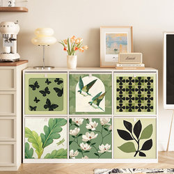 Retro Checkered Fabric Storage Box Kalek Plaid Cabinet Drawer-Type Foldable Storage Box Household Sundries Storage Basket