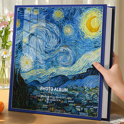 Oil Painting Photo Album, Large Capacity Family Photo Storage Album for 5-Inch, 6-Inch, and 7-Inch Photos, Commemorative Album, Photo Album with 6inch Insert Pages