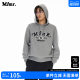 Mlmr autumn loose comfortable chest retro library pattern drawing hooded design knitwear sweater men's same paragraph
