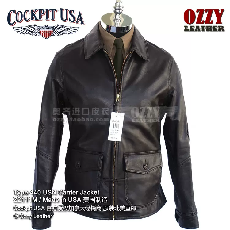 海外直邮包税Cockpit USA 美国USN Type 440 飞行皮衣美国制造