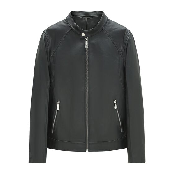 
H1297 off-code clearance spring and autumn men's fashion casual trend versatile small stand-up collar sheepskin leather jacket