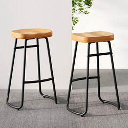 Solid Wood Bar Stool, Simple and Modern, High Stool for Home Use, Bar Stool for Coffee, Milk Tea Shop, Restaurant, Mobile Phone Store